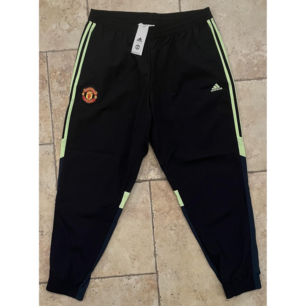 Manchester United Adidas Track Pants Mens XL Black Soccer‎ Training Joggers NEW